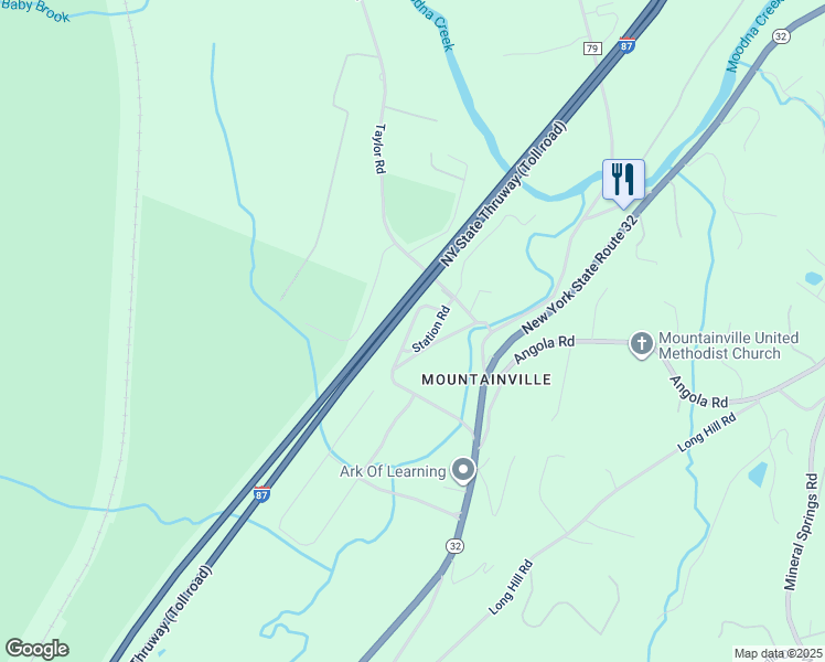 map of restaurants, bars, coffee shops, grocery stores, and more near 19 Station Road in Mountainville