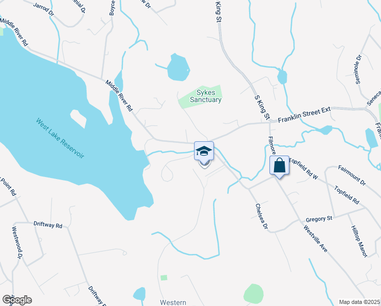 map of restaurants, bars, coffee shops, grocery stores, and more near 3 West Pine Drive in Danbury