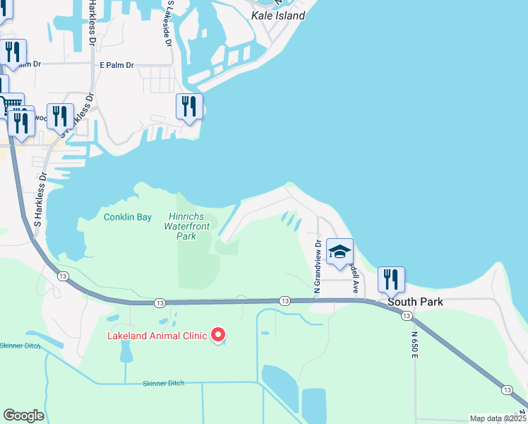 map of restaurants, bars, coffee shops, grocery stores, and more near 5971 East George Street in Syracuse