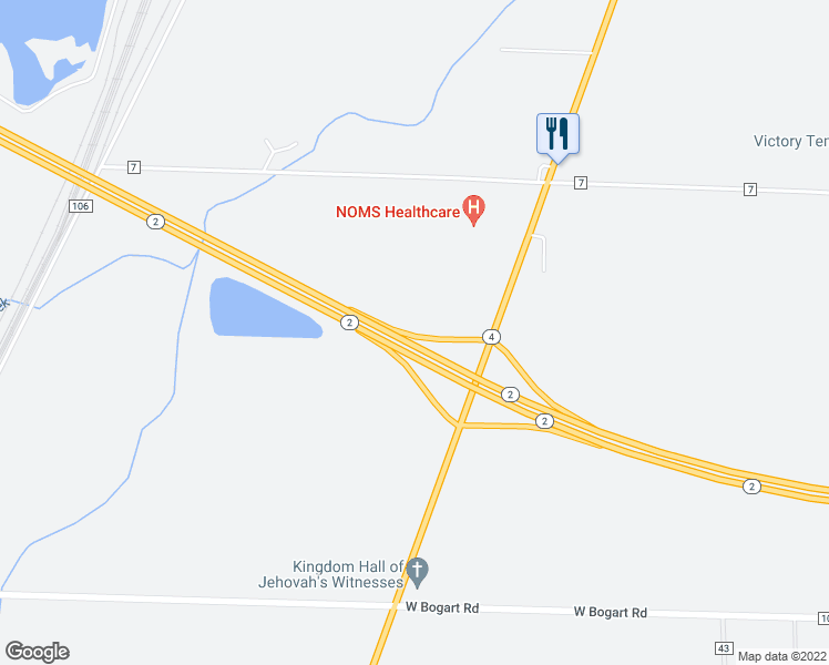 map of restaurants, bars, coffee shops, grocery stores, and more near 4314 Milan Road in Sandusky