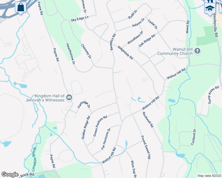 map of restaurants, bars, coffee shops, grocery stores, and more near 2 Hollyberry Drive in Bethel