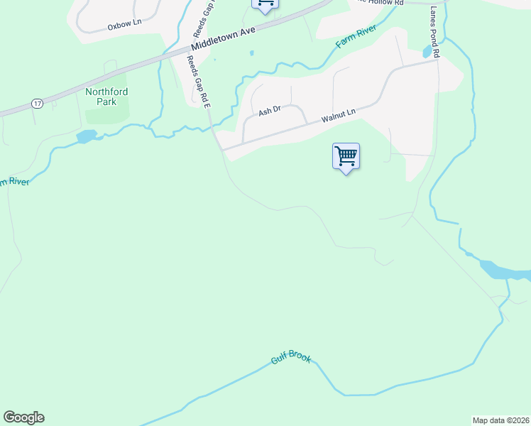 map of restaurants, bars, coffee shops, grocery stores, and more near 150 Reeds Gap Road in Northford