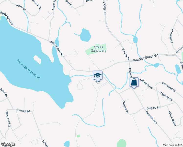 map of restaurants, bars, coffee shops, grocery stores, and more near 3 West Pine Drive in Danbury