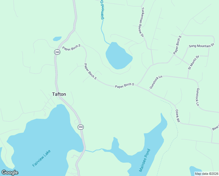 map of restaurants, bars, coffee shops, grocery stores, and more near Paper Birch South Road in Tafton