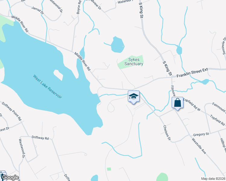 map of restaurants, bars, coffee shops, grocery stores, and more near 4 Castaway Drive in Danbury