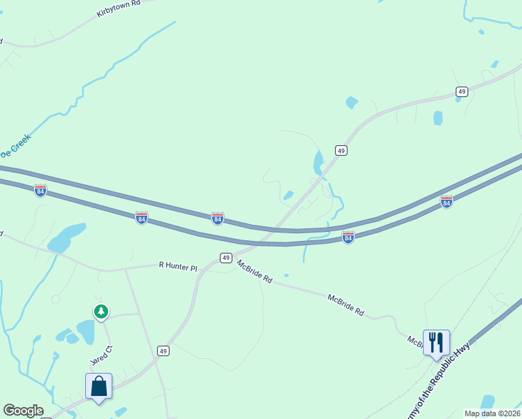 map of restaurants, bars, coffee shops, grocery stores, and more near 323 County Road 49 in Middletown