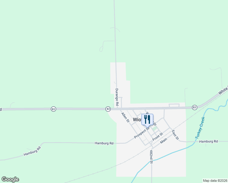 map of restaurants, bars, coffee shops, grocery stores, and more near 111 Northwest Drive in Wiota