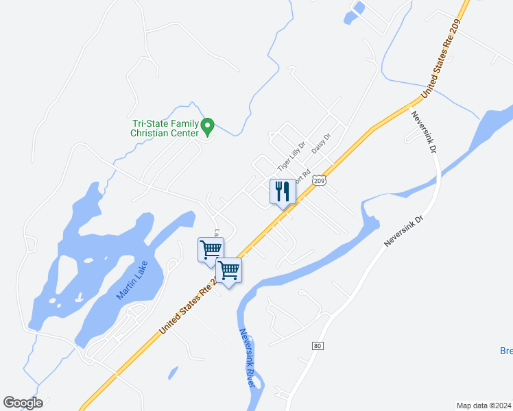 map of restaurants, bars, coffee shops, grocery stores, and more near 26 Fulmer Road in Huguenot