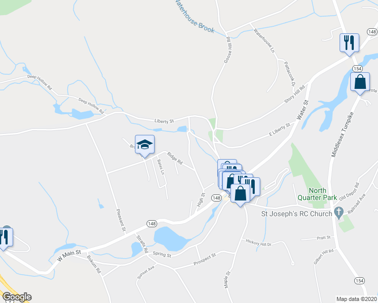 map of restaurants, bars, coffee shops, grocery stores, and more near 30 High Street in Chester