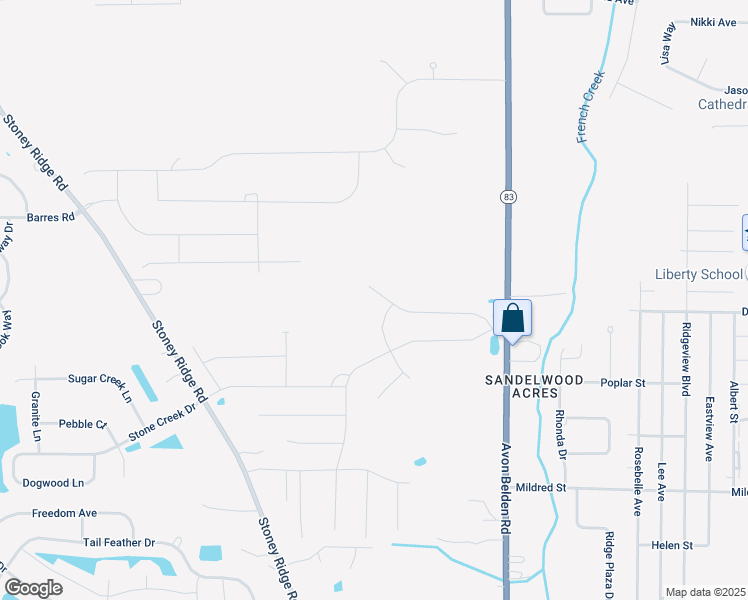 map of restaurants, bars, coffee shops, grocery stores, and more near 36167 Harbor Drive in North Ridgeville