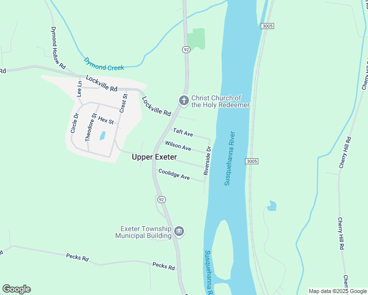 map of restaurants, bars, coffee shops, grocery stores, and more near Wilson Avenue in Pittston