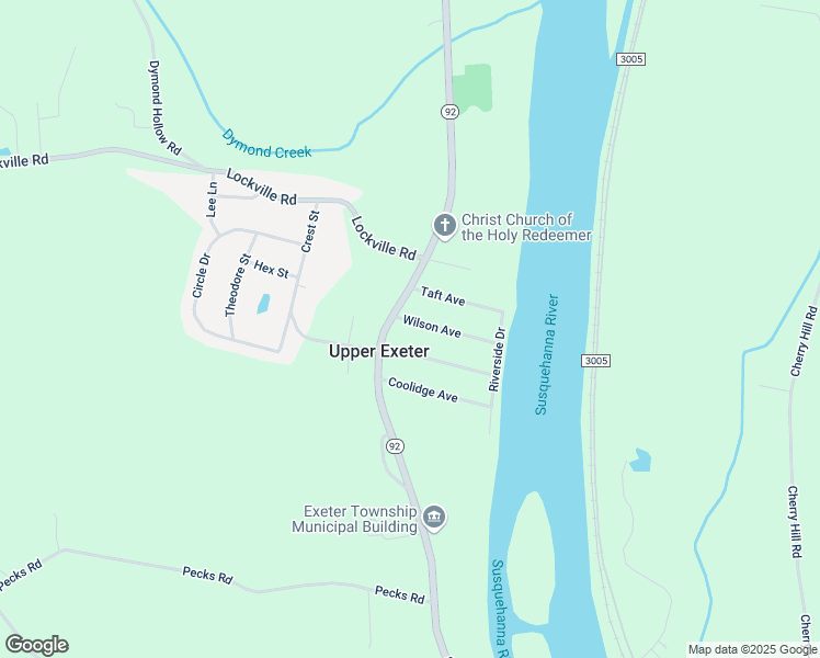 map of restaurants, bars, coffee shops, grocery stores, and more near Wilson Avenue in Pittston