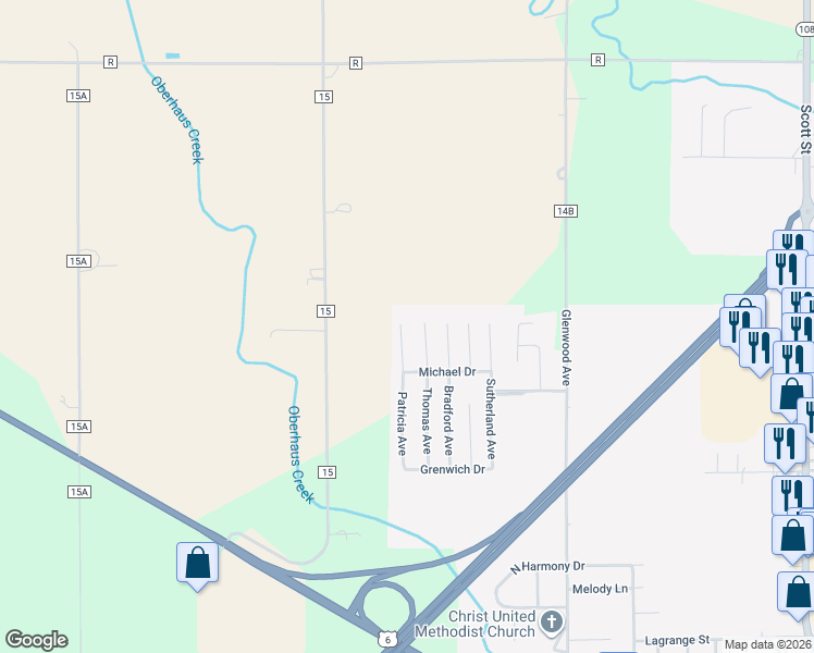 map of restaurants, bars, coffee shops, grocery stores, and more near 276 Patricia Avenue in Napoleon