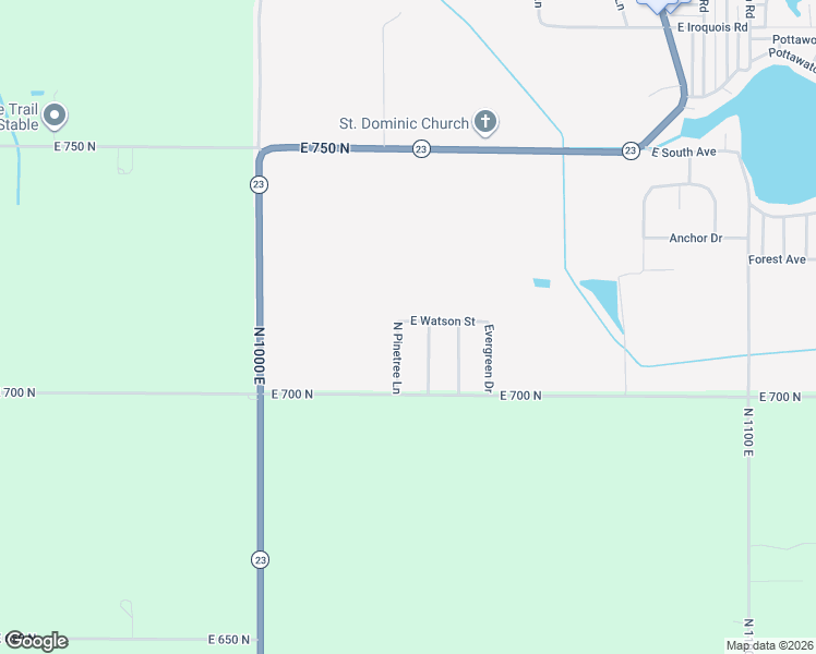 map of restaurants, bars, coffee shops, grocery stores, and more near 10255 East Watson Street in Walkerton