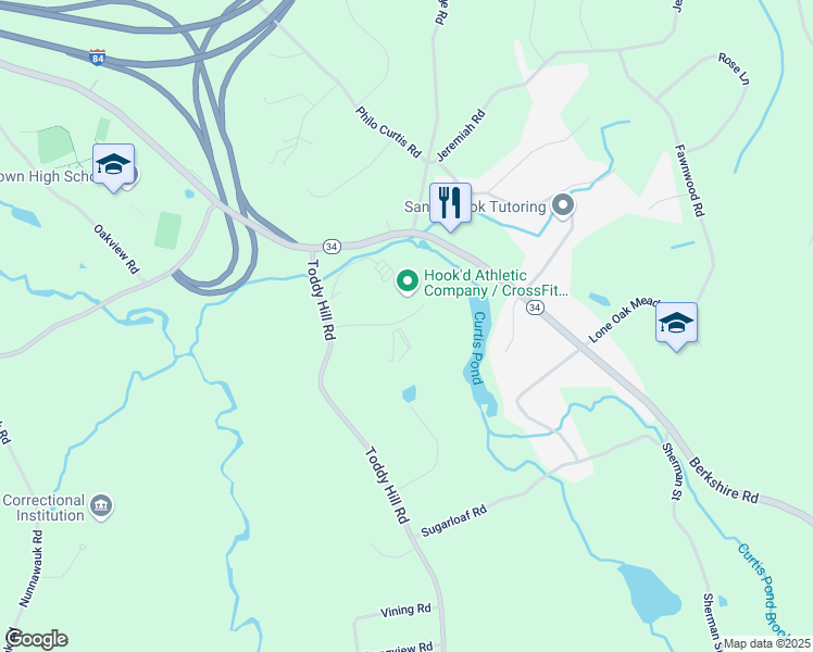 map of restaurants, bars, coffee shops, grocery stores, and more near 171 Jennifer Lane in Newtown