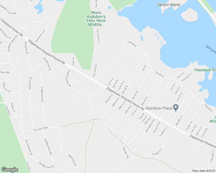 map of restaurants, bars, coffee shops, grocery stores, and more near 3 2nd Avenue in Edgartown