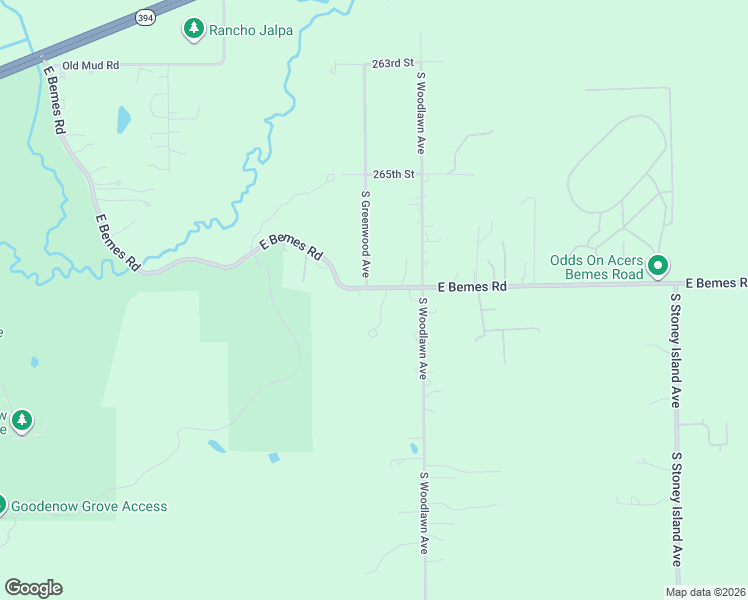 map of restaurants, bars, coffee shops, grocery stores, and more near 26709 Jacobs Lane in Crete
