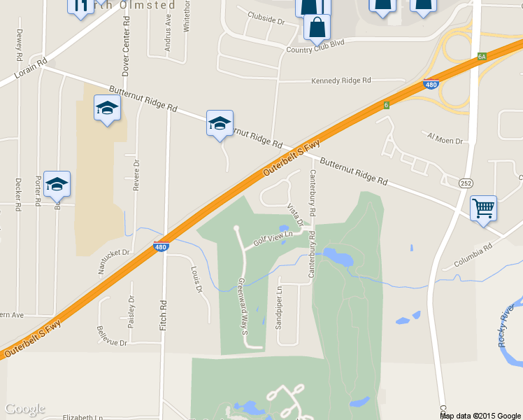 map of restaurants, bars, coffee shops, grocery stores, and more near 371 Vista Cir in North Olmsted