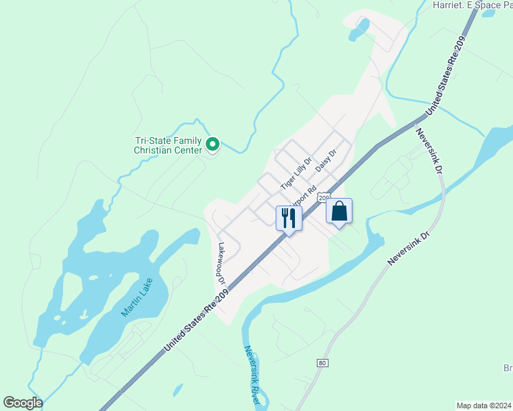 map of restaurants, bars, coffee shops, grocery stores, and more near 26 Fulmer Road in Huguenot