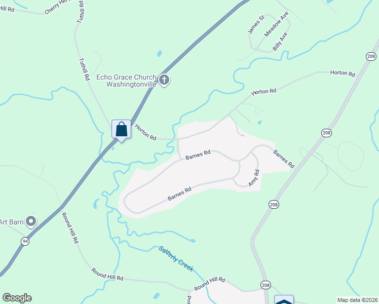 map of restaurants, bars, coffee shops, grocery stores, and more near 94 Barnes Road in Washingtonville