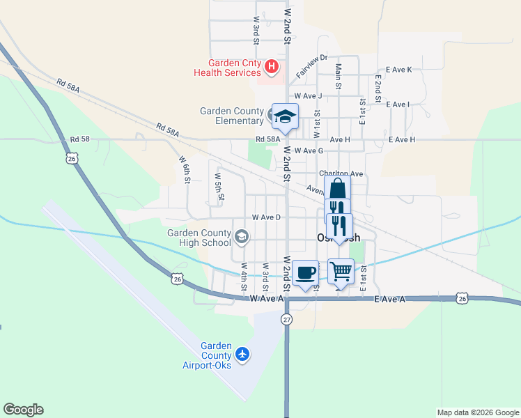map of restaurants, bars, coffee shops, grocery stores, and more near 449 West Avenue D in Oshkosh