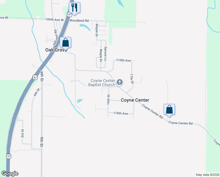 map of restaurants, bars, coffee shops, grocery stores, and more near 11315 16th Street in Milan