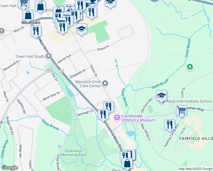 map of restaurants, bars, coffee shops, grocery stores, and more near 49 Queen Street in Newtown