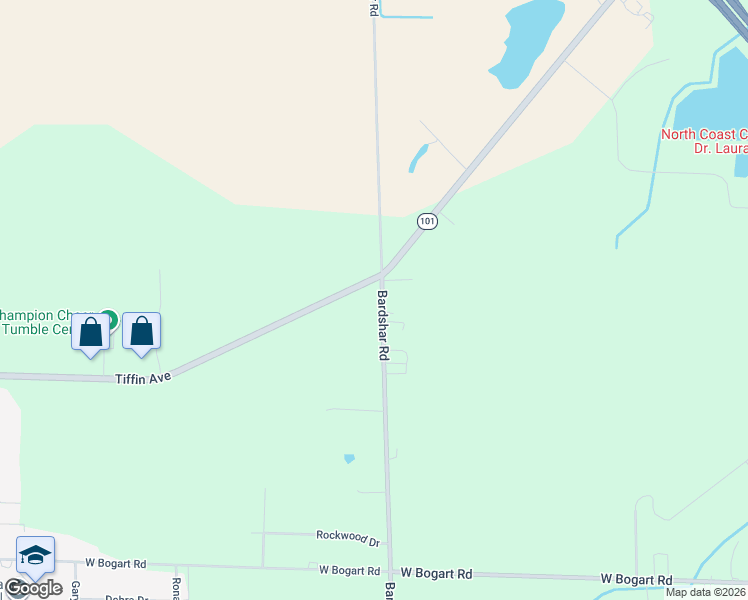 map of restaurants, bars, coffee shops, grocery stores, and more near 3151-3201 Bardshar Road in Sandusky