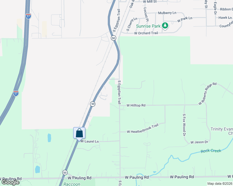 map of restaurants, bars, coffee shops, grocery stores, and more near 26648 South Egyptian Trail in Monee
