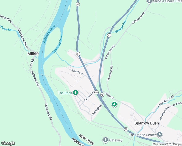 map of restaurants, bars, coffee shops, grocery stores, and more near 392 New York 97 in Sparrow Bush