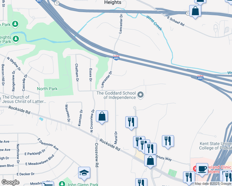 map of restaurants, bars, coffee shops, grocery stores, and more near 3827 Dorset Drive in Brooklyn Heights