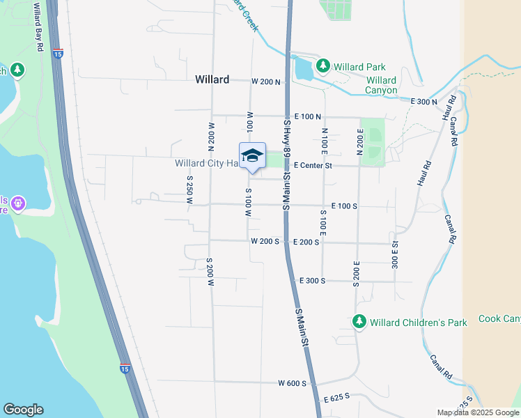 map of restaurants, bars, coffee shops, grocery stores, and more near 71 South 100 West in Willard