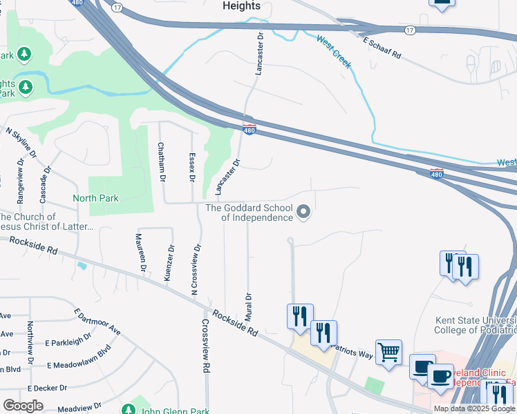 map of restaurants, bars, coffee shops, grocery stores, and more near 3827 Dorset Drive in Brooklyn Heights
