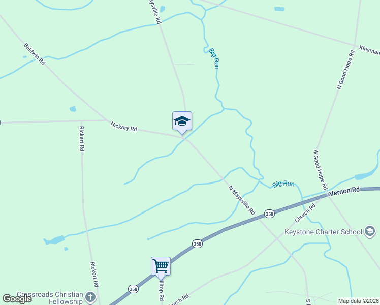map of restaurants, bars, coffee shops, grocery stores, and more near 73 North Maysville Road in Greenville