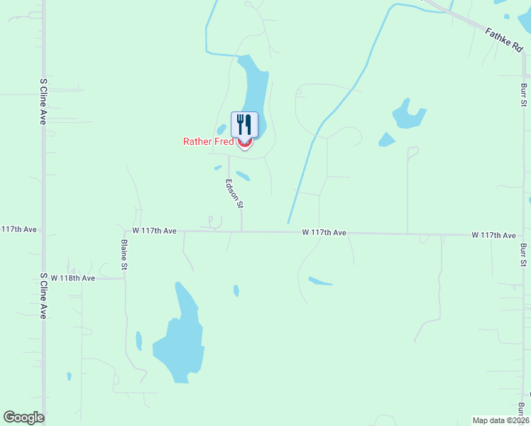 map of restaurants, bars, coffee shops, grocery stores, and more near 11627 Edison St in Crown Point