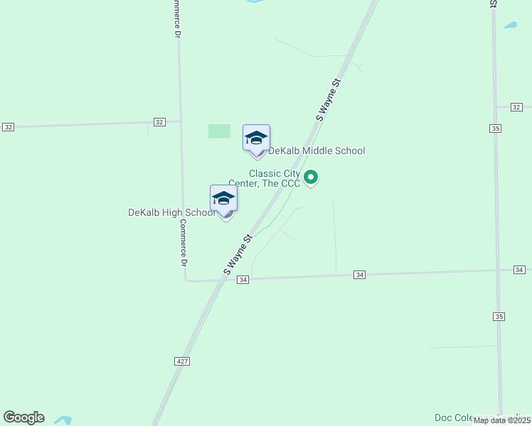 map of restaurants, bars, coffee shops, grocery stores, and more near 3424 County Road 427 in Waterloo