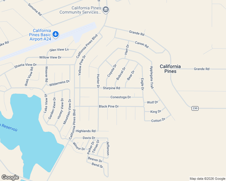 map of restaurants, bars, coffee shops, grocery stores, and more near 274 Starpine Road in Alturas