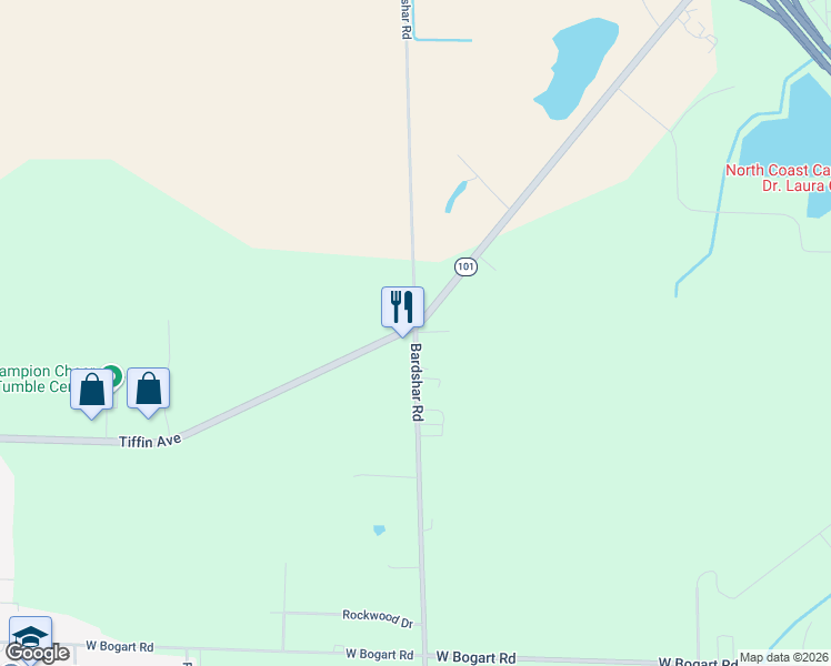 map of restaurants, bars, coffee shops, grocery stores, and more near 3151 Bardshar Road in Sandusky