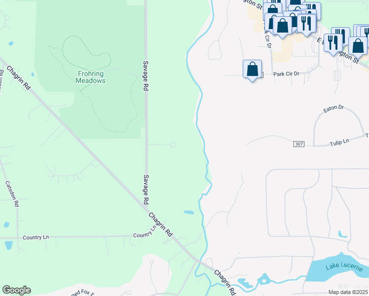 map of restaurants, bars, coffee shops, grocery stores, and more near 7985 McFarland Ridge in Chagrin Falls