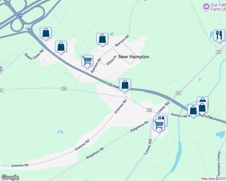 map of restaurants, bars, coffee shops, grocery stores, and more near 4913 New York 17M in New Hampton