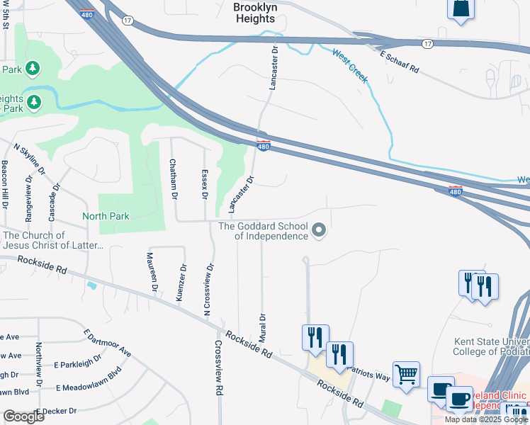 map of restaurants, bars, coffee shops, grocery stores, and more near 3827 Dorset Drive in Brooklyn Heights
