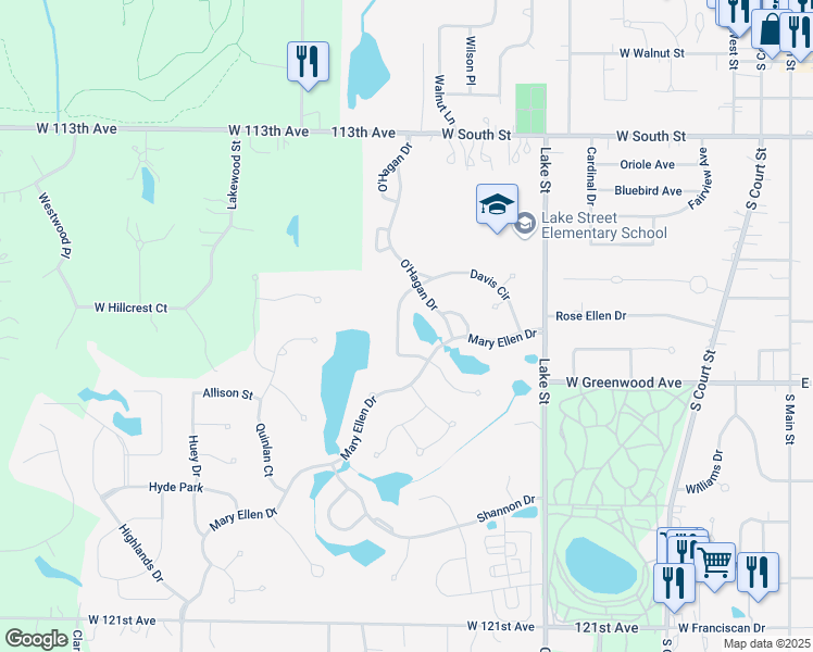 map of restaurants, bars, coffee shops, grocery stores, and more near 669 Davis Cir in Crown Point