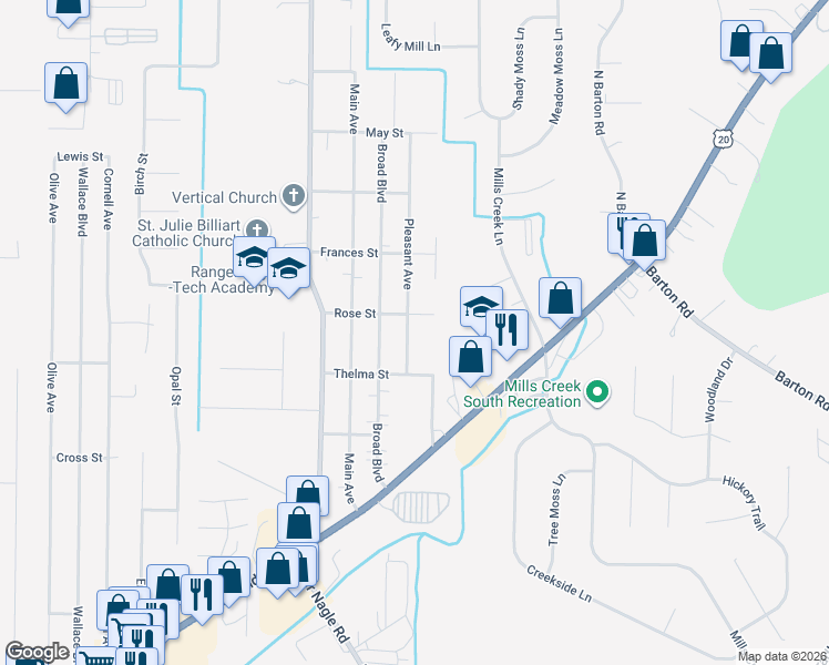 map of restaurants, bars, coffee shops, grocery stores, and more near 5675 Pleasant Avenue in North Ridgeville