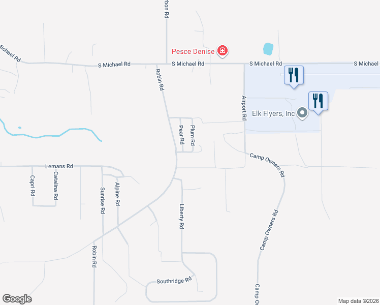 map of restaurants, bars, coffee shops, grocery stores, and more near Peach Road in Saint Marys