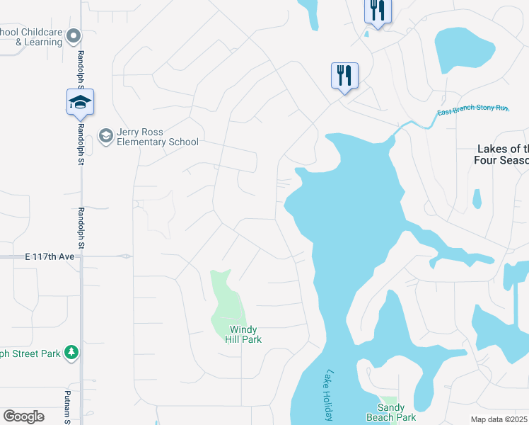 map of restaurants, bars, coffee shops, grocery stores, and more near 3500 Marine Dr in Crown Point