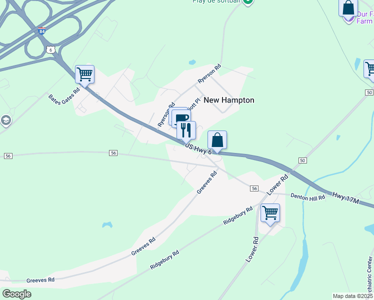 map of restaurants, bars, coffee shops, grocery stores, and more near 4913 New York 17M in New Hampton