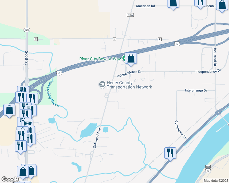 map of restaurants, bars, coffee shops, grocery stores, and more near 1800 Oakwood Avenue in Napoleon