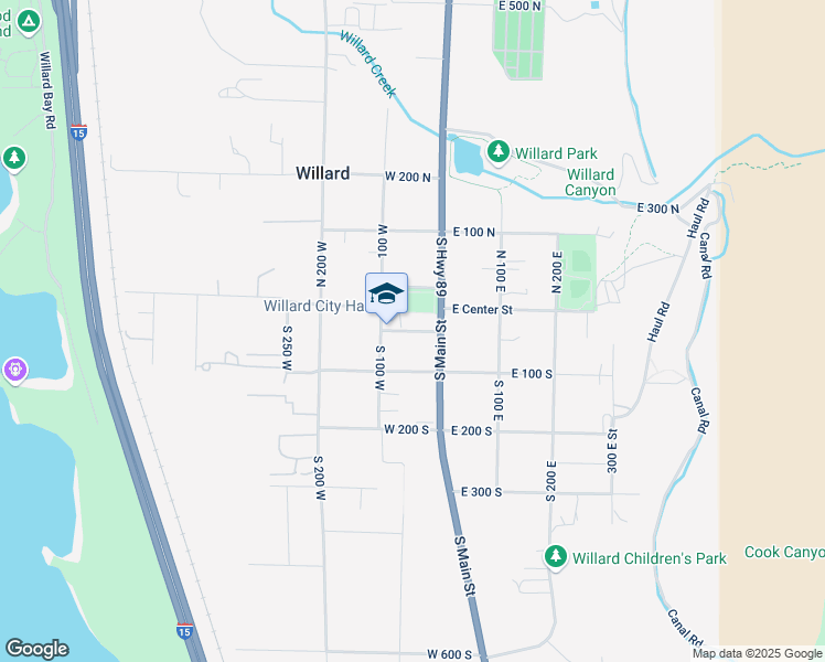 map of restaurants, bars, coffee shops, grocery stores, and more near South Street in Willard
