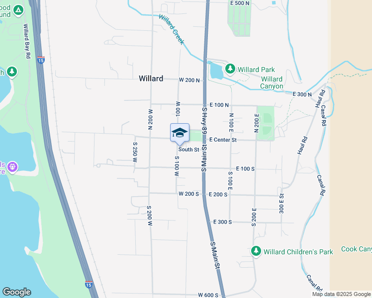 map of restaurants, bars, coffee shops, grocery stores, and more near South Street in Willard