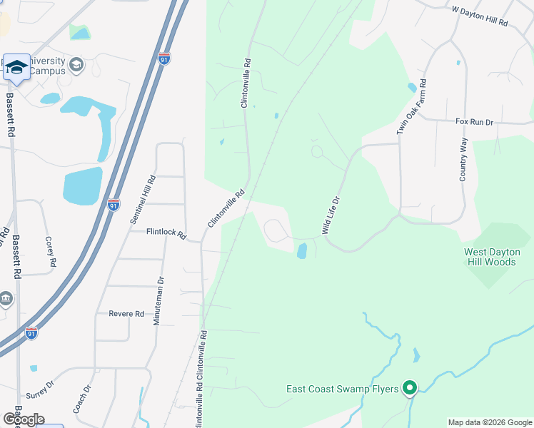 map of restaurants, bars, coffee shops, grocery stores, and more near 59 White Tail Lane in Wallingford